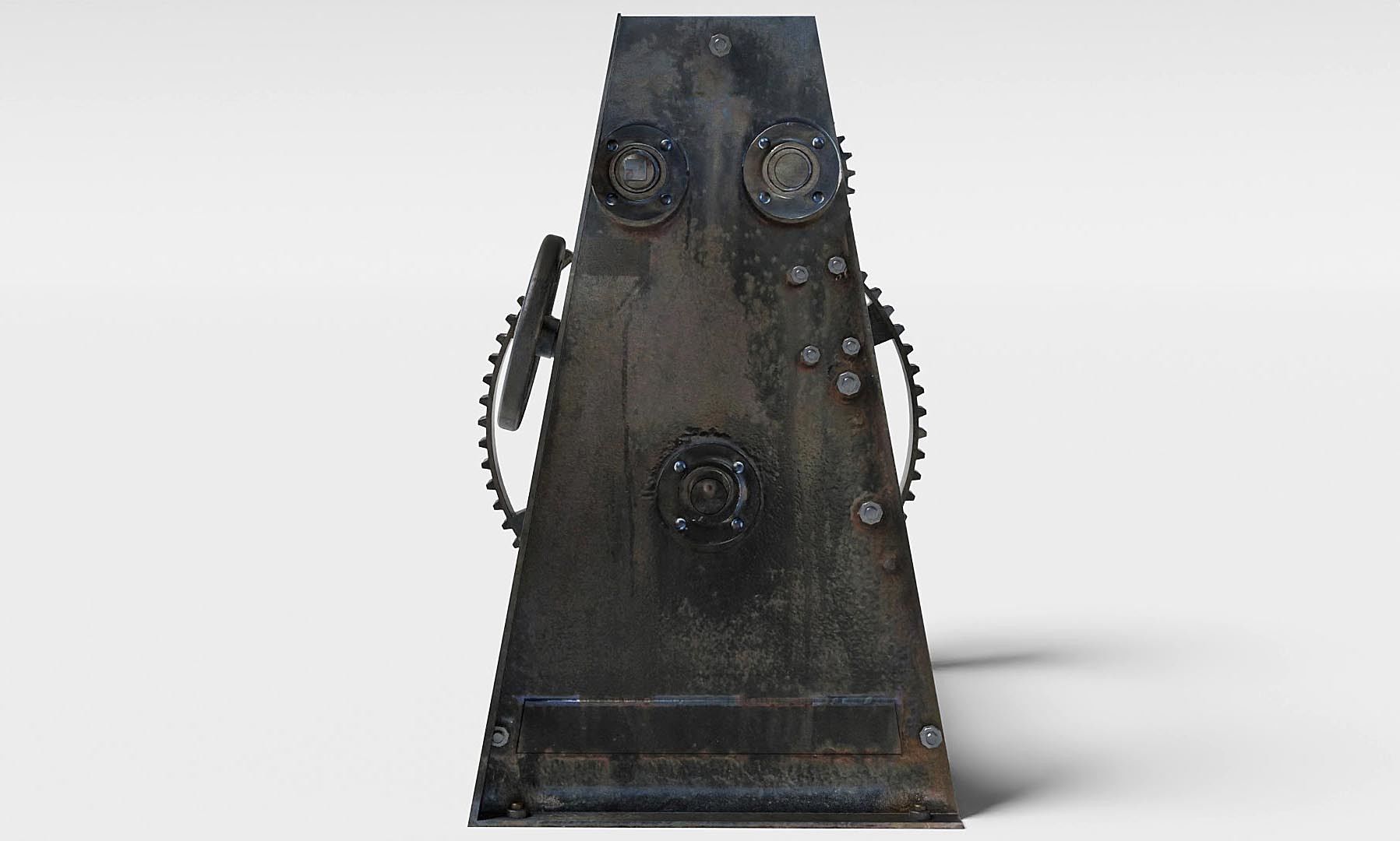 Rusty Beach Winch for Boats - Low-Poly - Game-Ready 3D model_4