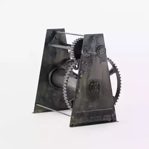 Rusty Beach Winch for Boats - Low-Poly - Game-Ready