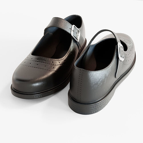 School Shoes Girls 3D model
