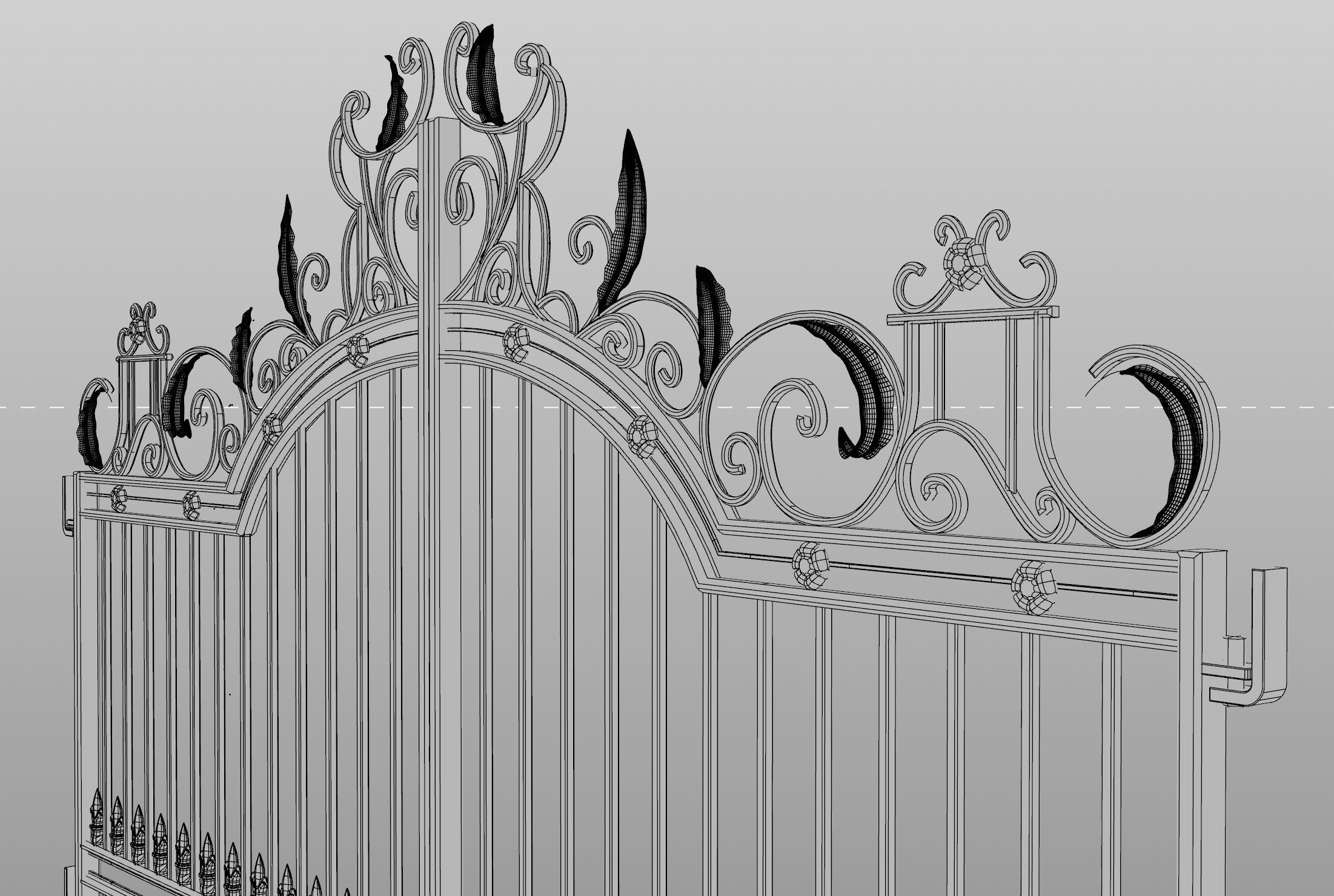 Ornate Decorative Gate 1 3D model_6