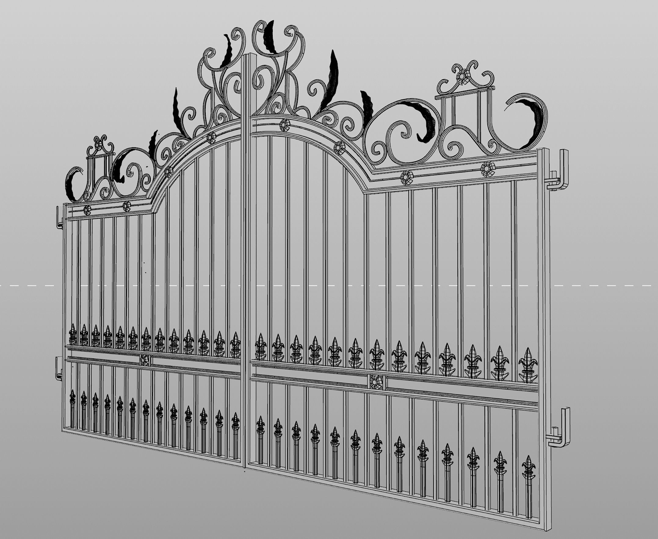 Ornate Decorative Gate 1 3D model_7