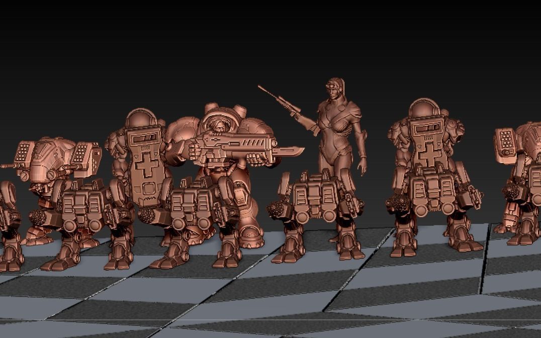 chess set  inspired from StarCraft  3D print model_1
