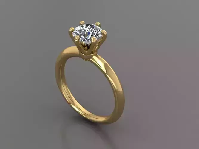 Ring 3D Print 3D print model 3D print model solitaire engagement gold