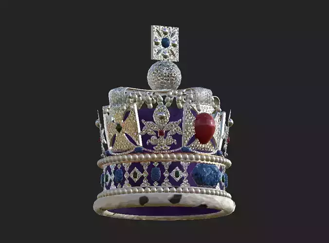 British Imperial State Crown  Low-poly 3D model