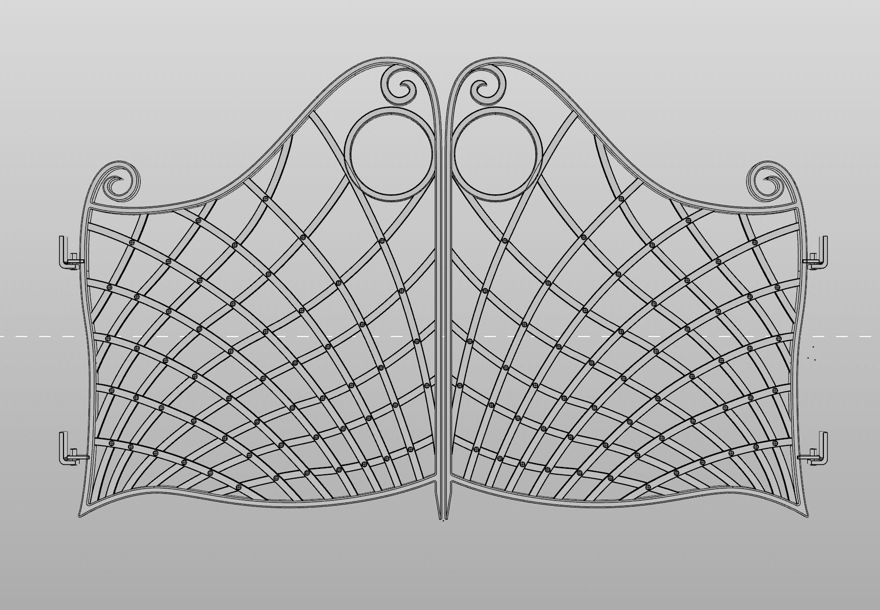 Ornate Decorative Gate 3D model_5