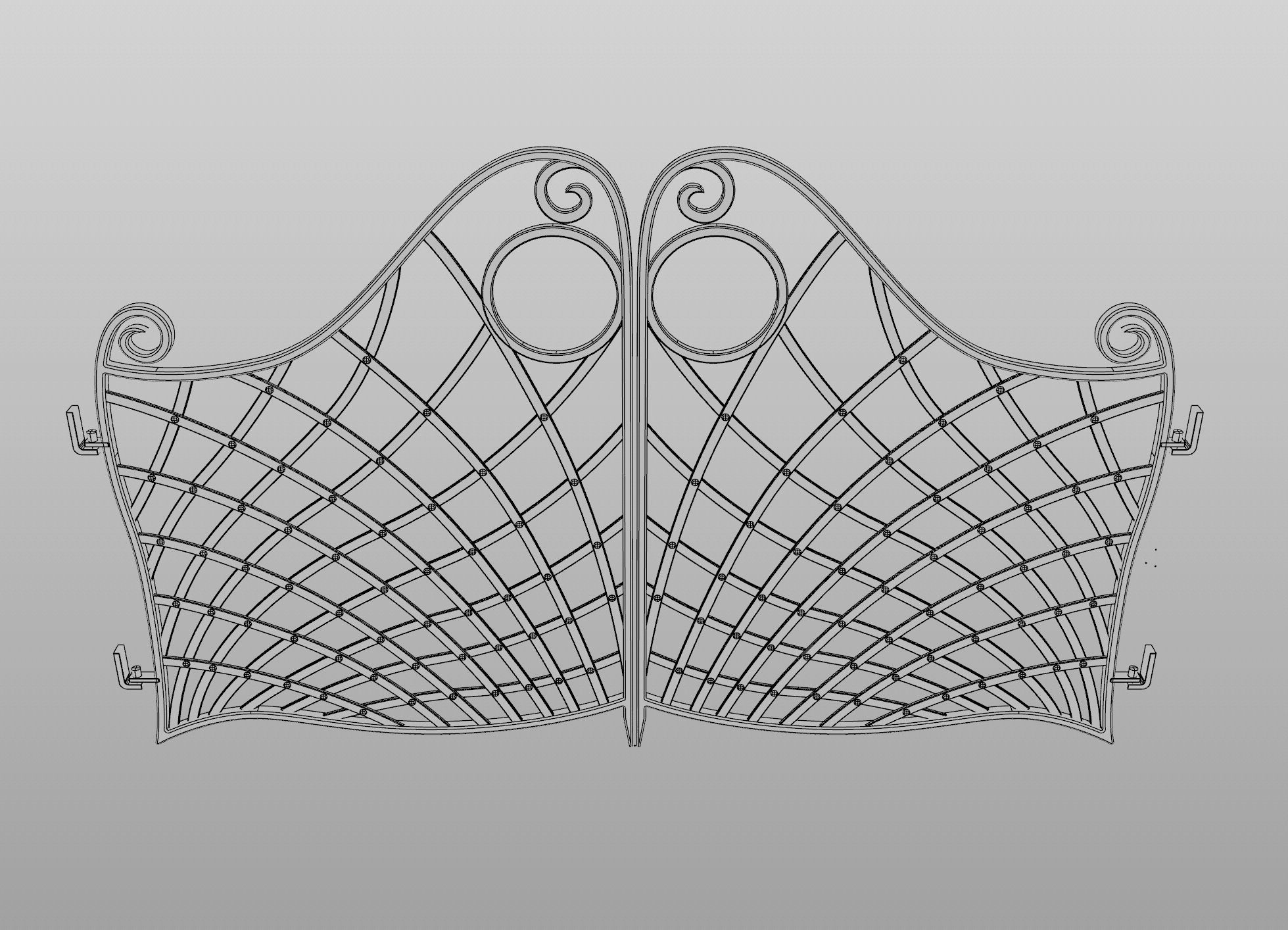 Ornate Decorative Gate 3D model_6