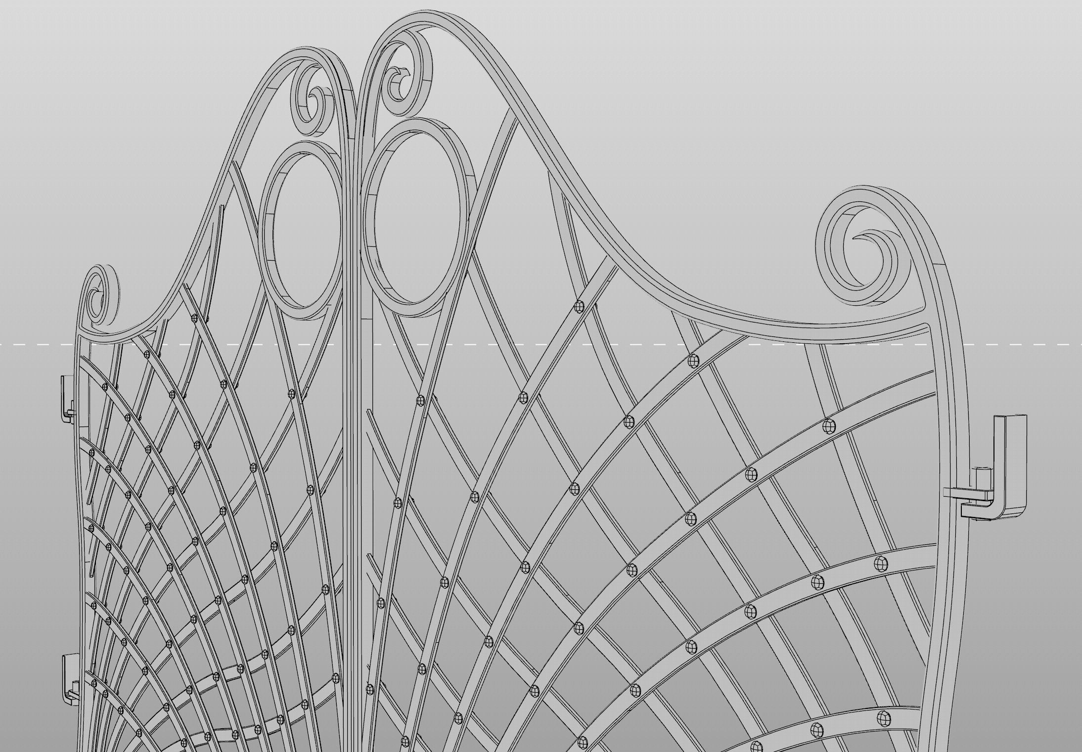 Ornate Decorative Gate 3D model_7
