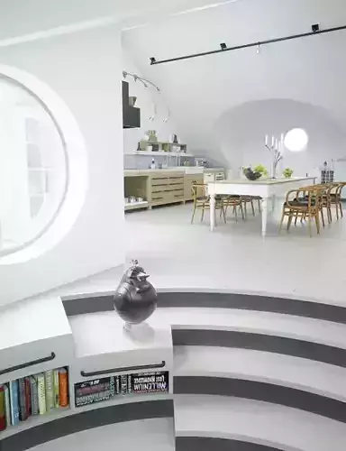 Spacious Modern Kitchen With Dining Table