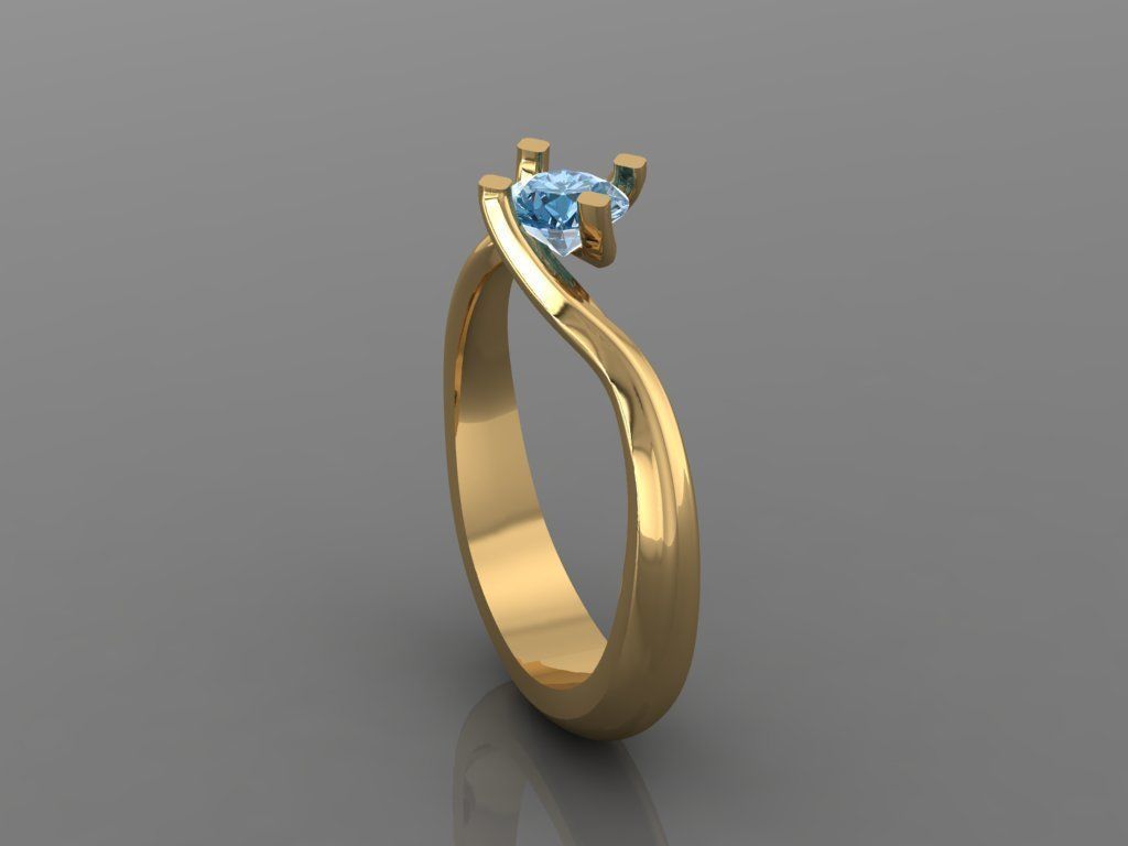 Ring 3D Print 3D print model 3D print model gold with topaz s... 3D print model_1