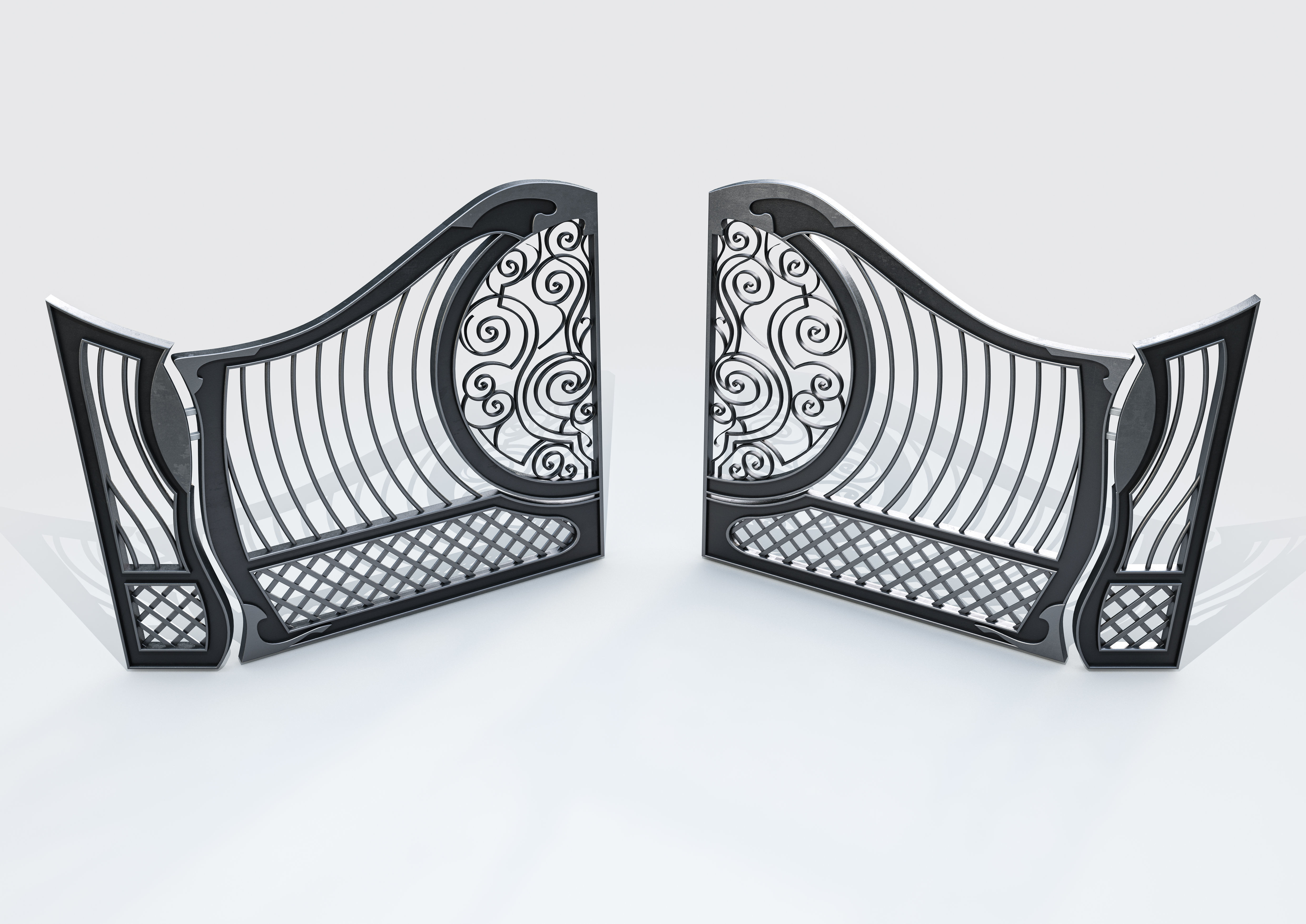 Ornate Decorative Gate 3D model_3