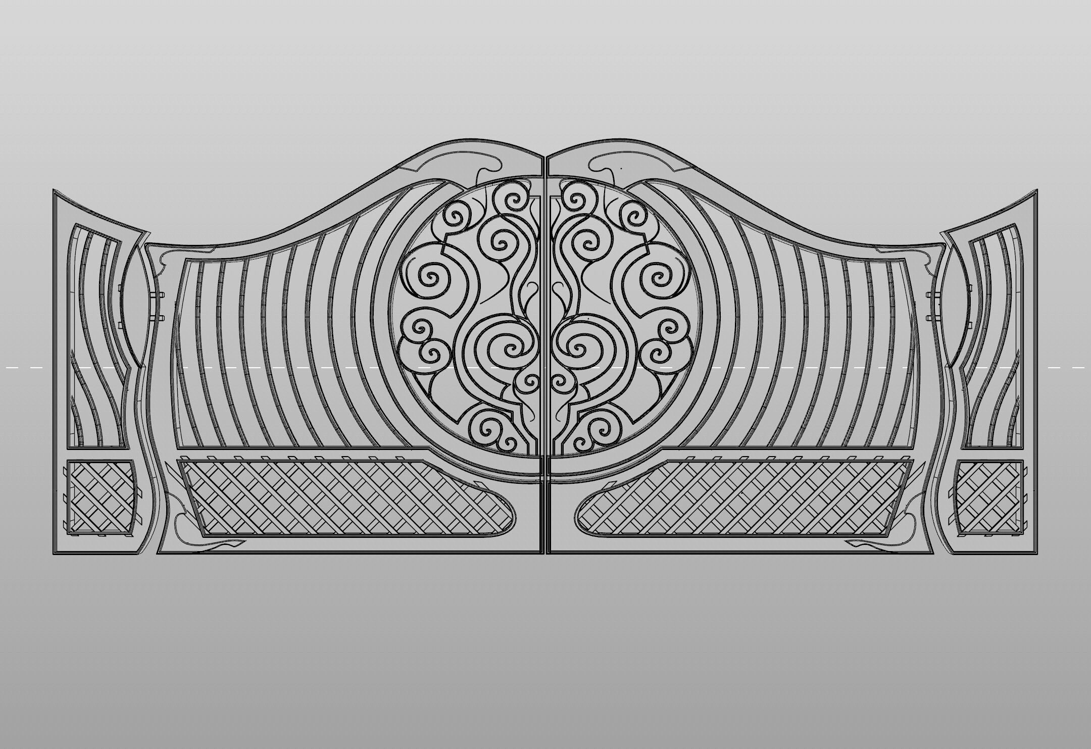 Ornate Decorative Gate 3D model_6