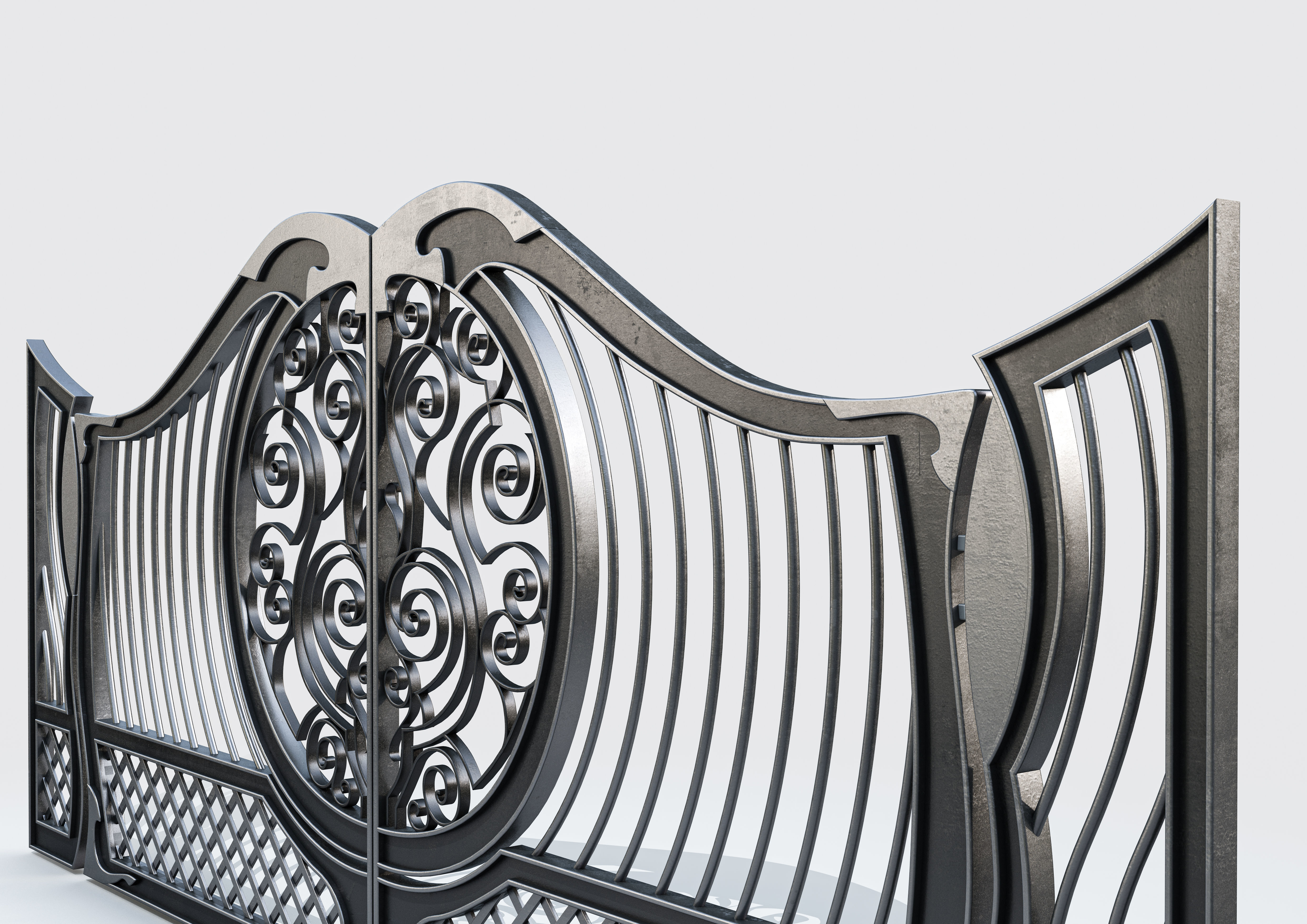 Ornate Decorative Gate 3D model_2