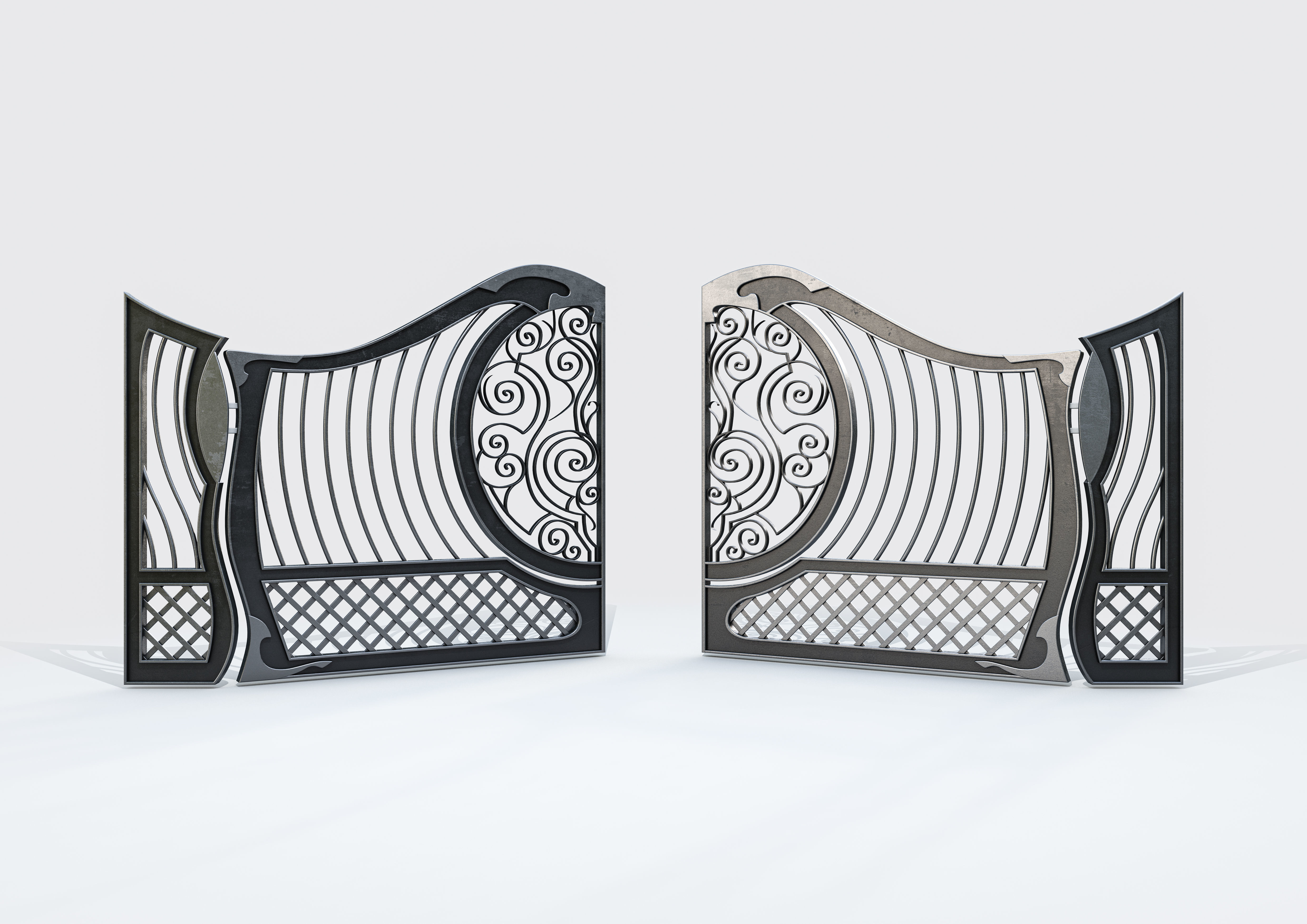 Ornate Decorative Gate 3D model_4