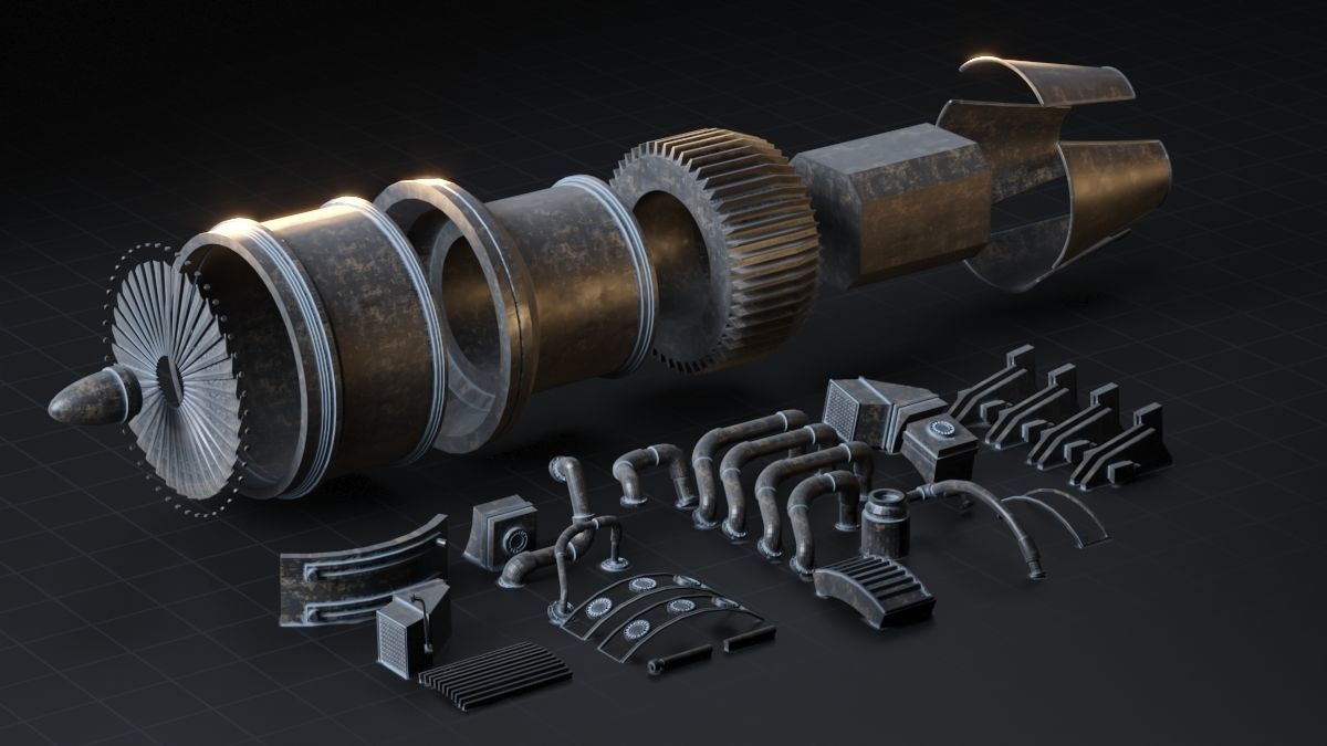 Engine Sci-fi 3D model_4