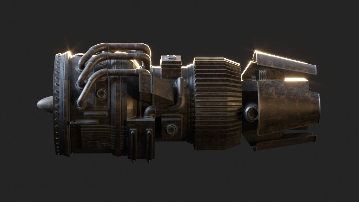 Engine Sci-fi 3D model_7