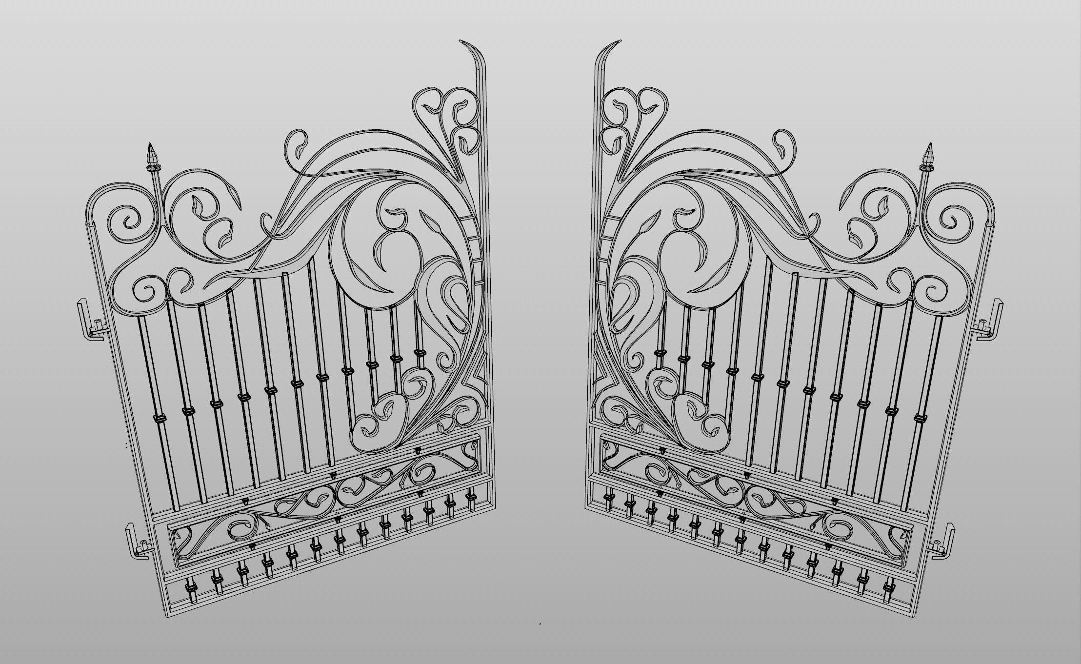 Ornate Decorative Gate 3D model_8