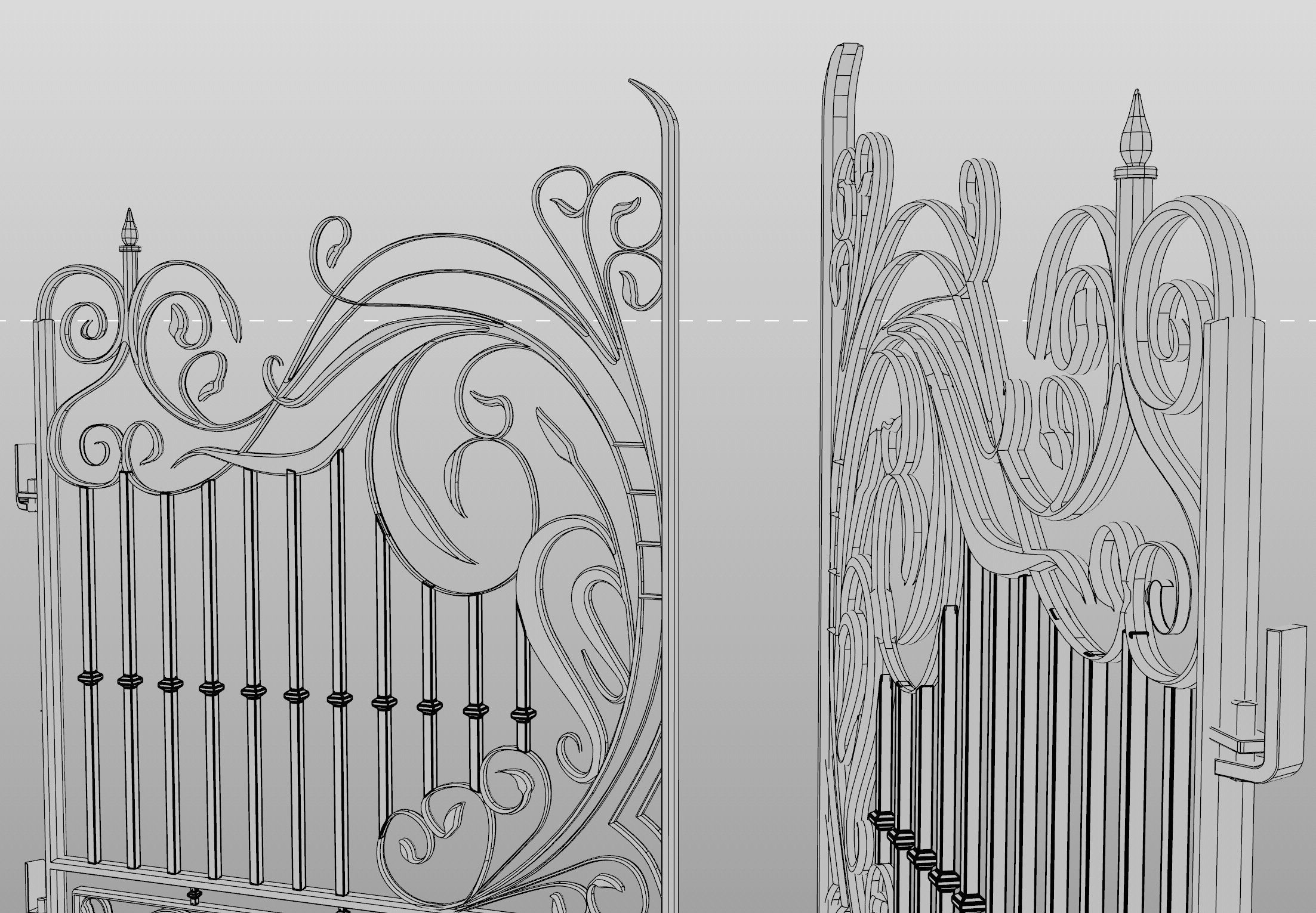 Ornate Decorative Gate 3D model_7