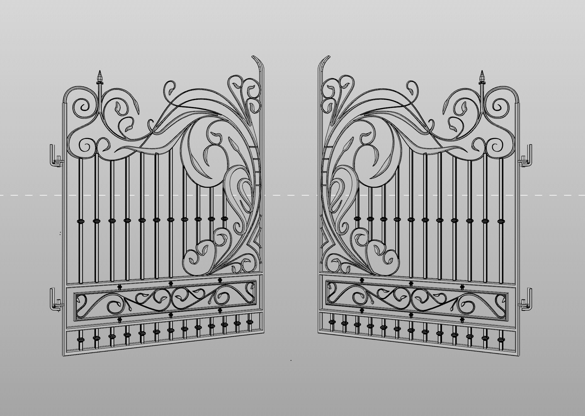 Ornate Decorative Gate 3D model_6