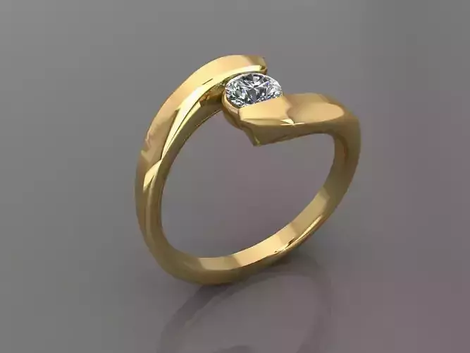 Ring 3D Print 3D print model 3D print model gold with topaz stone