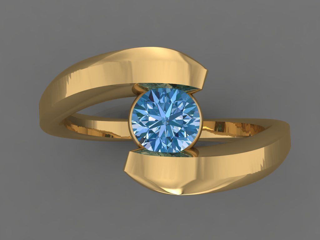 Ring 3D Print 3D print model 3D print model gold with topaz s... 3D print model_1