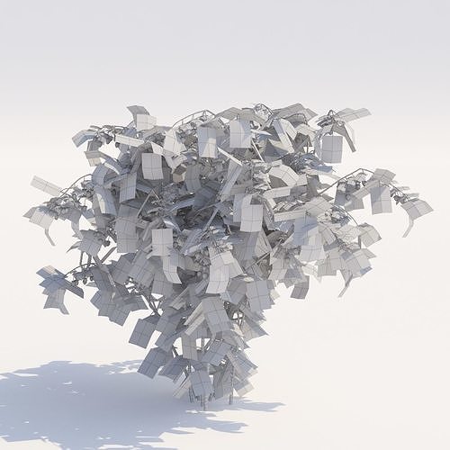 Raspberries bush berry 3D model 6
