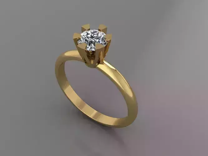 Ring 3D Print 3D print model 3D print model gold engagement with diamond