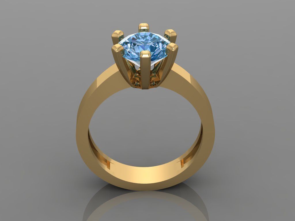 Ring 3D Print 3D print model 3D print model gold with topaz s... 3D print model_1