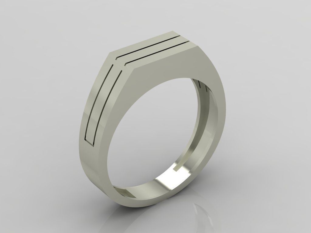 Ring 3D Print 3D print model 3D print model gold with two lines 3D print model_1