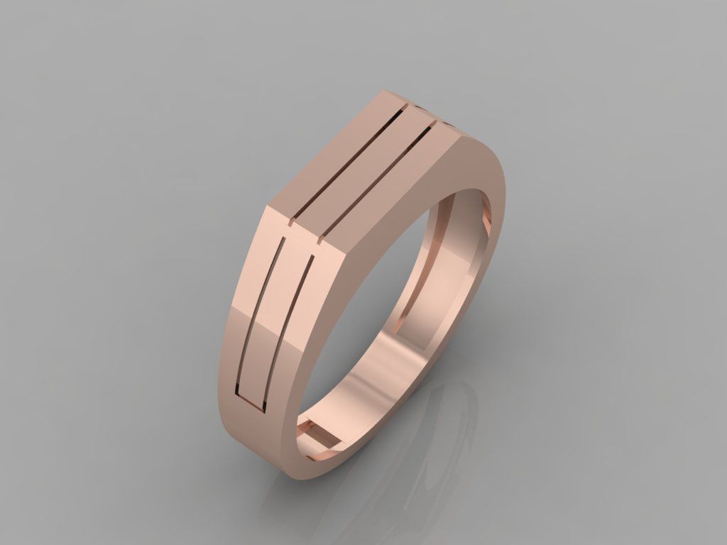 Ring 3D Print 3D print model 3D print model gold with two lines 3D print model_2