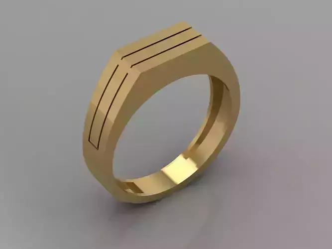 Ring 3D Print 3D print model 3D print model gold with two lines