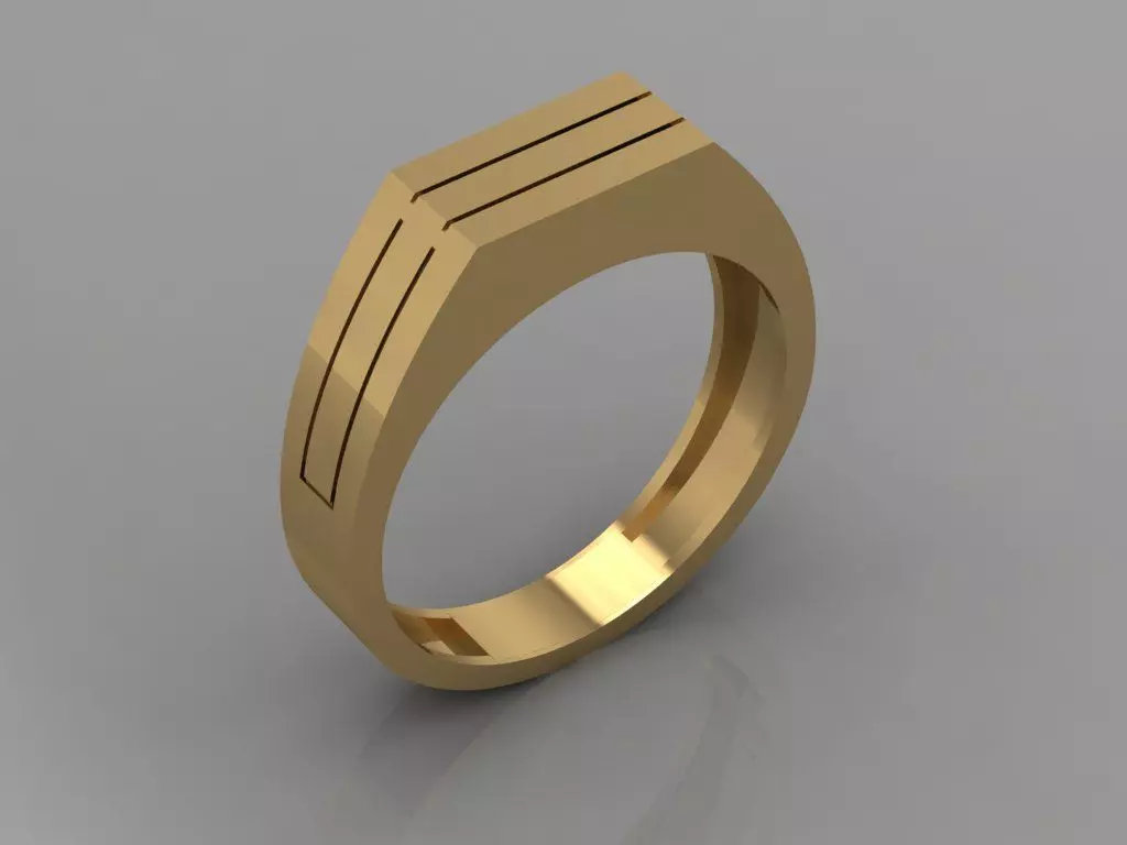 Ring 3D Print 3D print model 3D print model gold with two lines 3D print model_0
