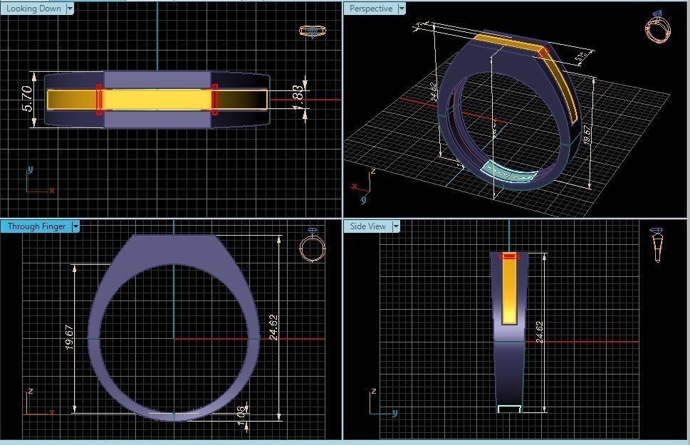 Ring 3D Print 3D print model 3D print model gold with two lines 3D print model_3