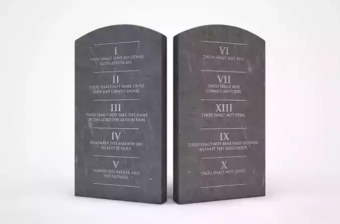 Ten Commandment Tablets 3D model