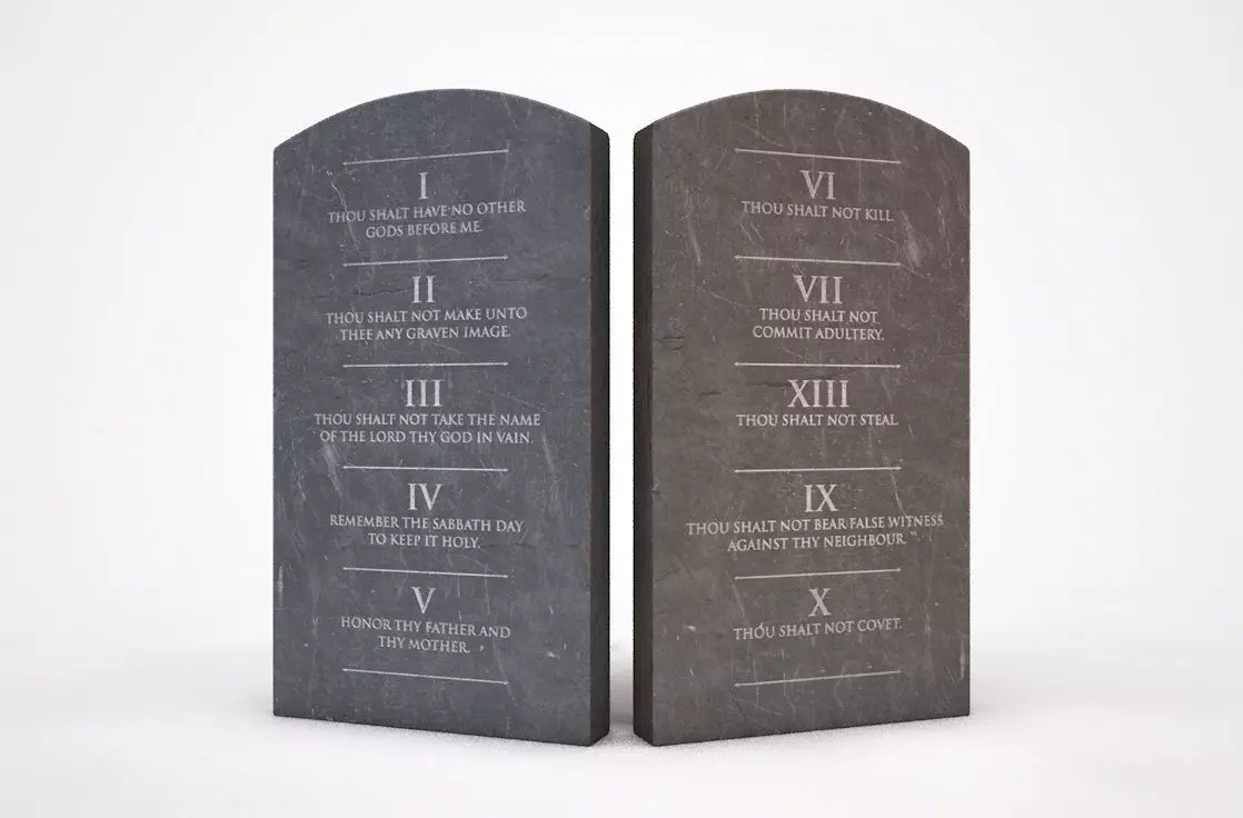 Ten Commandment Tablets 3D model_0