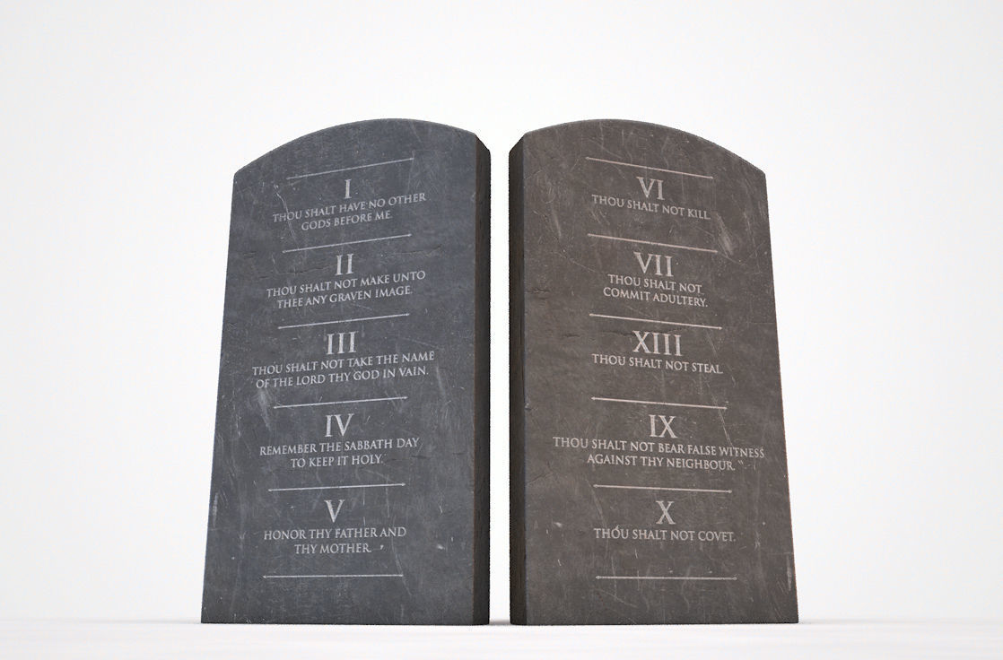 Ten Commandment Tablets 3D model_1