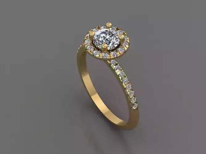 Ring 3D Print 3D print model 3D print model emerald and diamond