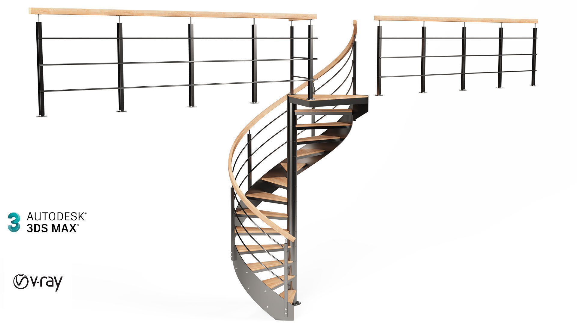 Spiral stairs 3D model_8