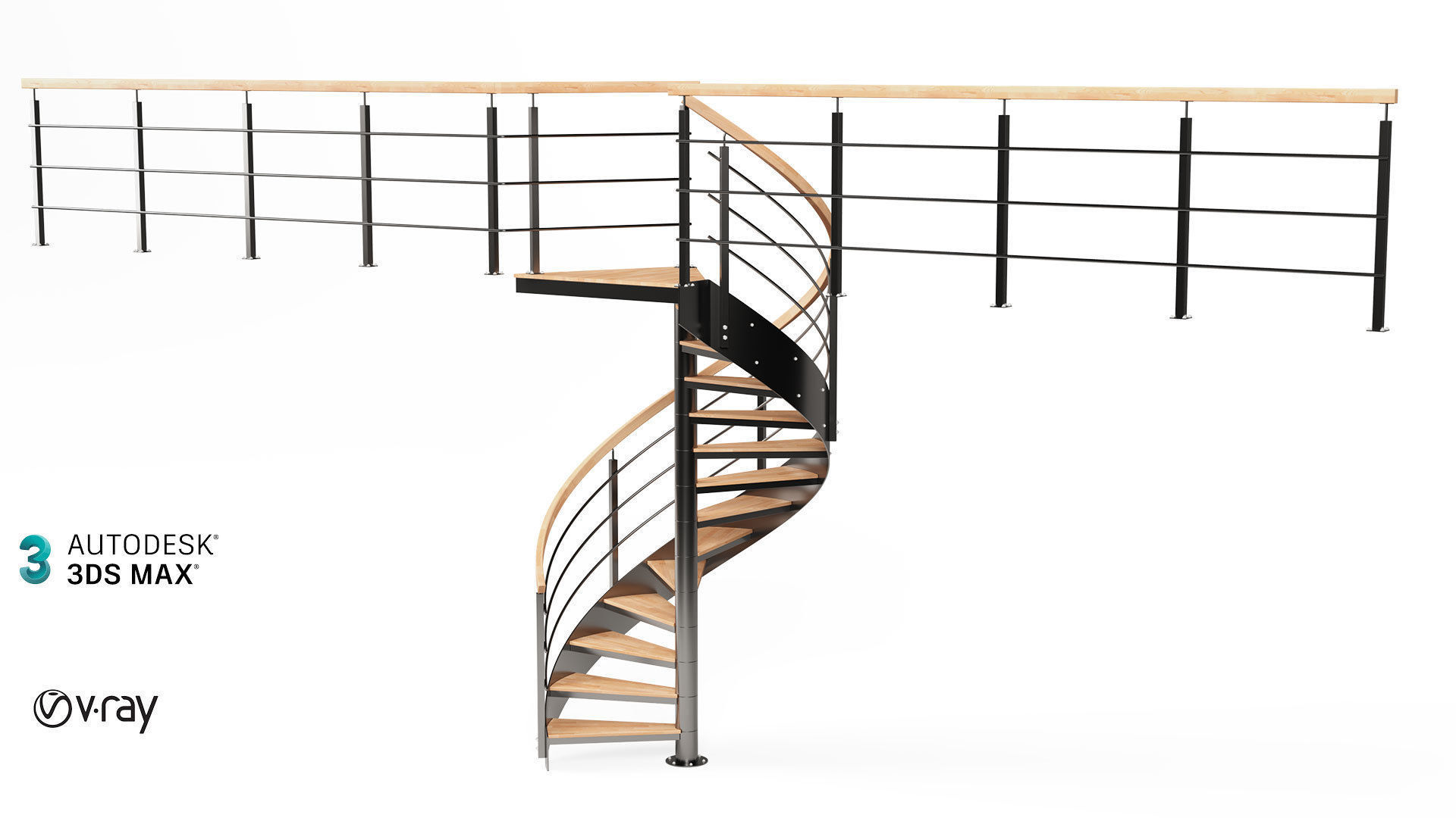 Spiral stairs 3D model_9