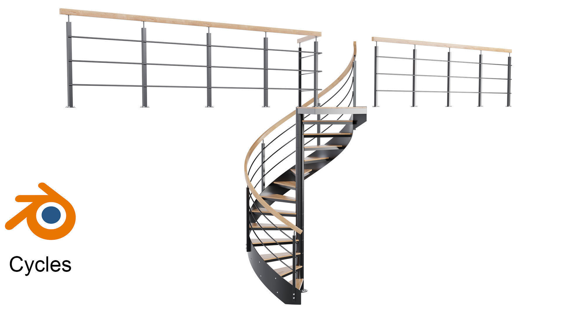 Spiral stairs 3D model_5