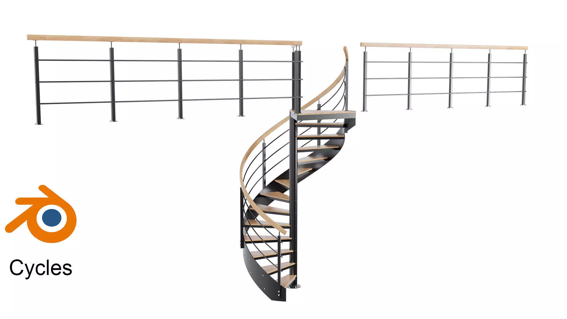 Spiral stairs 3D model_0