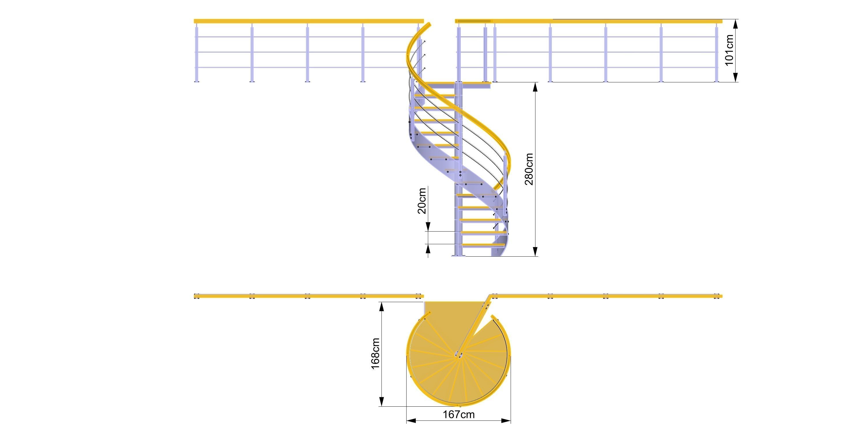 Spiral stairs 3D model_2