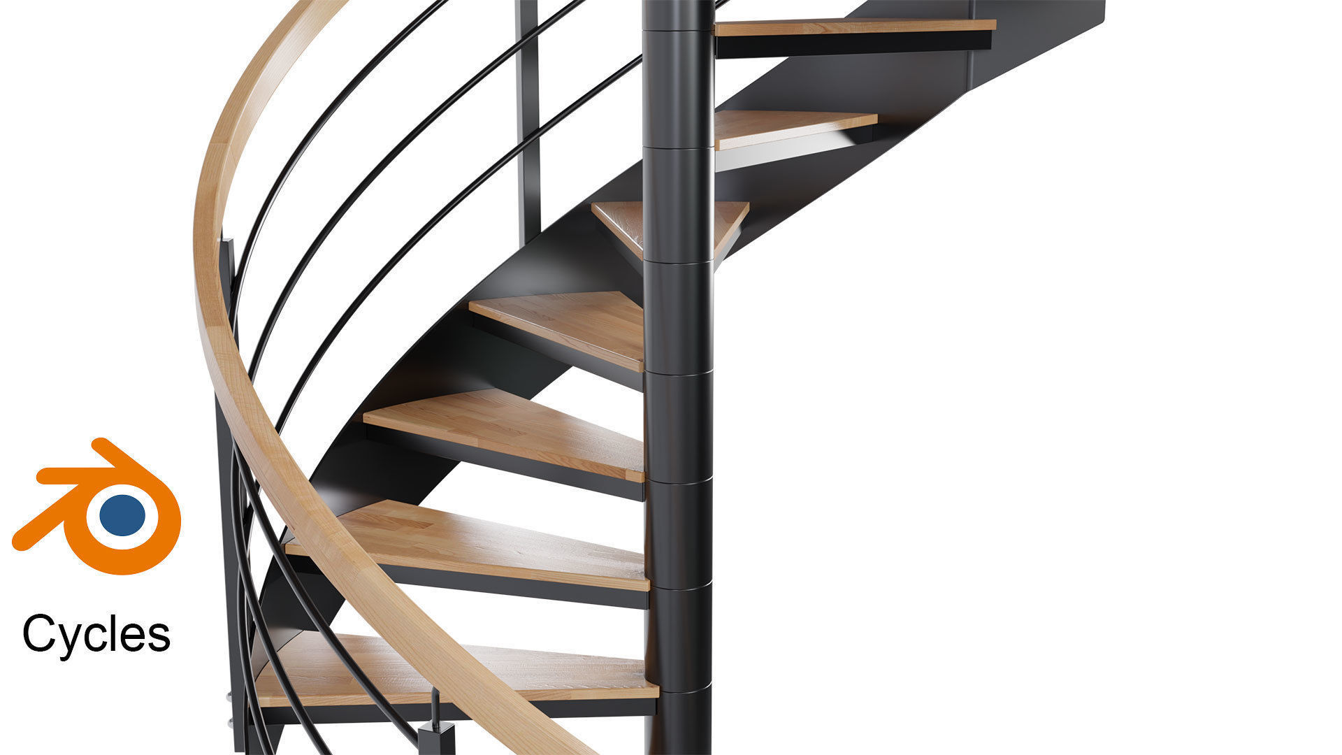 Spiral stairs 3D model_6