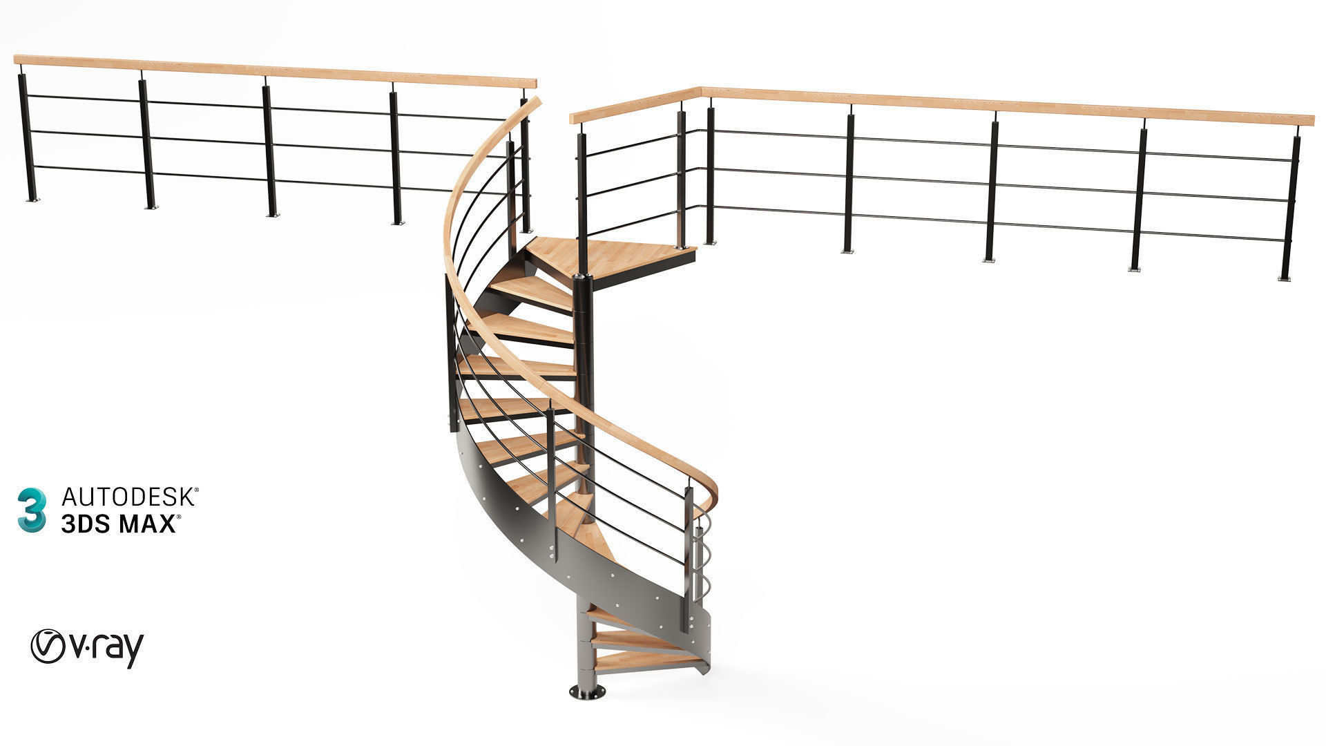 Spiral stairs 3D model_10