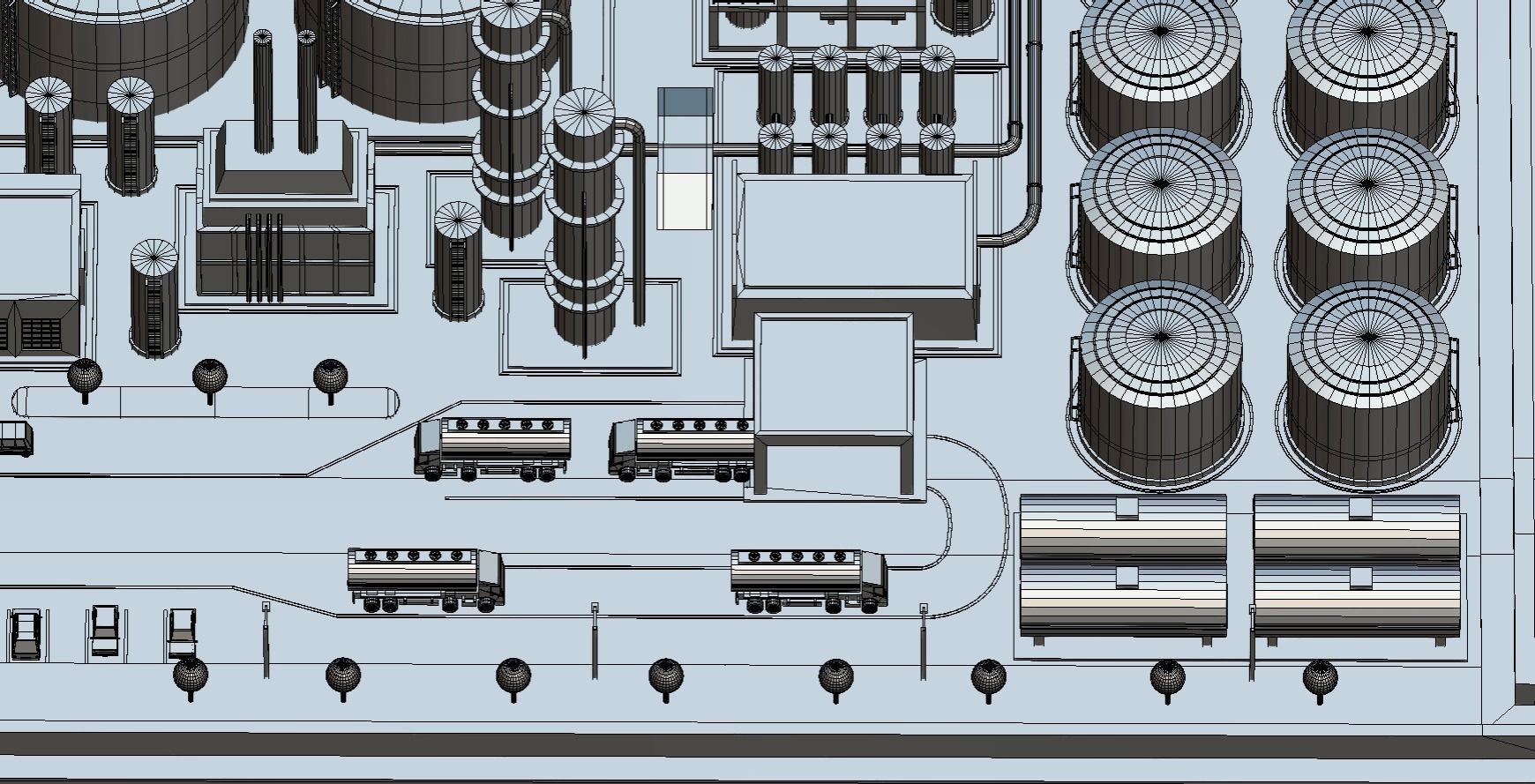 Isometric Oil Processing Plant Complex Crude Low-poly 3D model_3