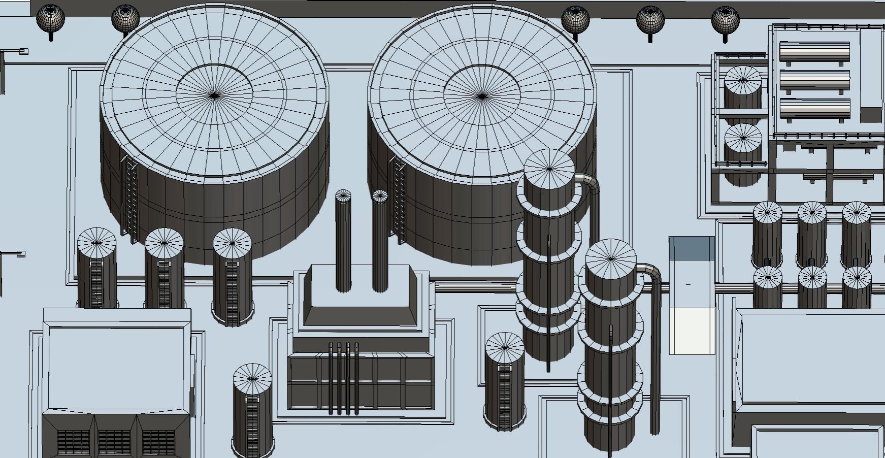 Isometric Oil Processing Plant Complex Crude Low-poly 3D model_9
