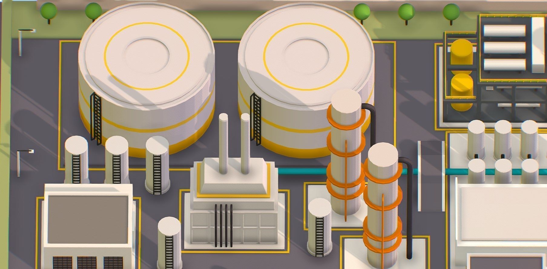 Isometric Oil Processing Plant Complex Crude Low-poly 3D model_7