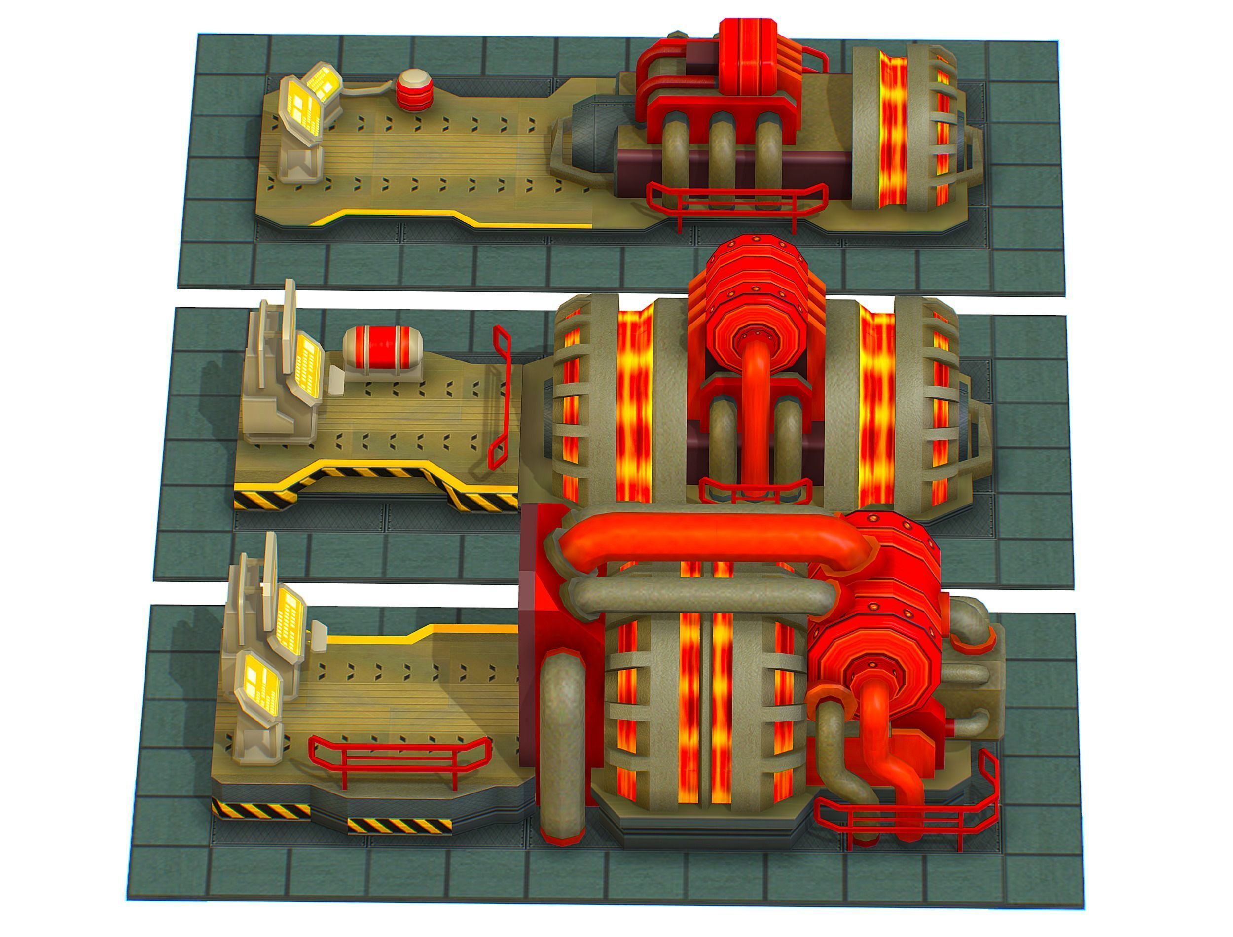 isometrical Installation Power Plant Generator Low-poly 3D model_6