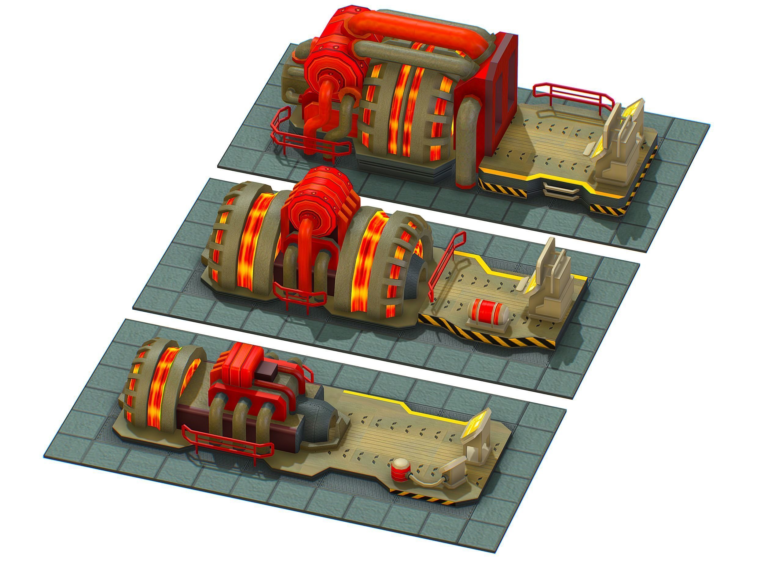 isometrical Installation Power Plant Generator Low-poly 3D model_12