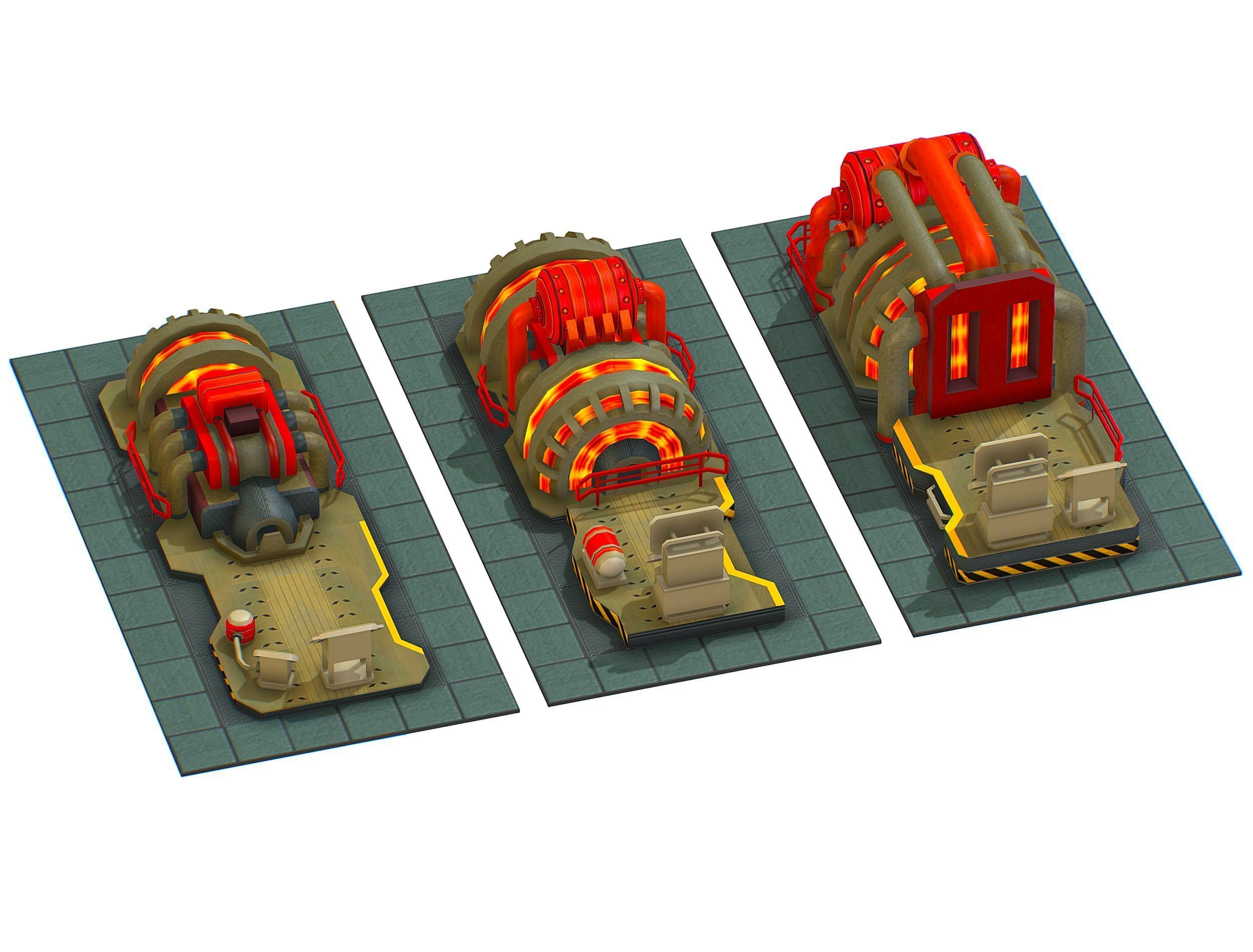 isometrical Installation Power Plant Generator Low-poly 3D model_10