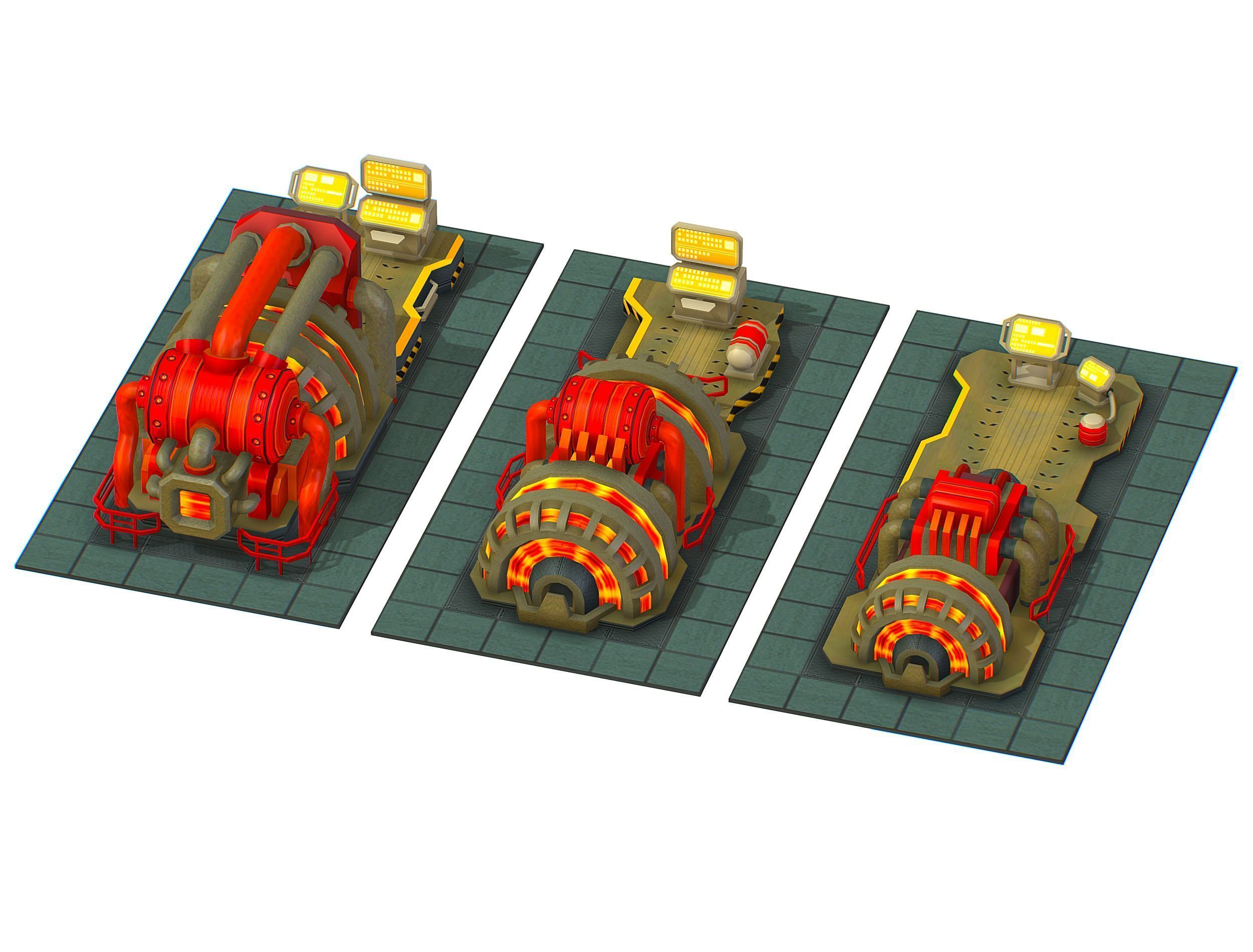 isometrical Installation Power Plant Generator Low-poly 3D model_15